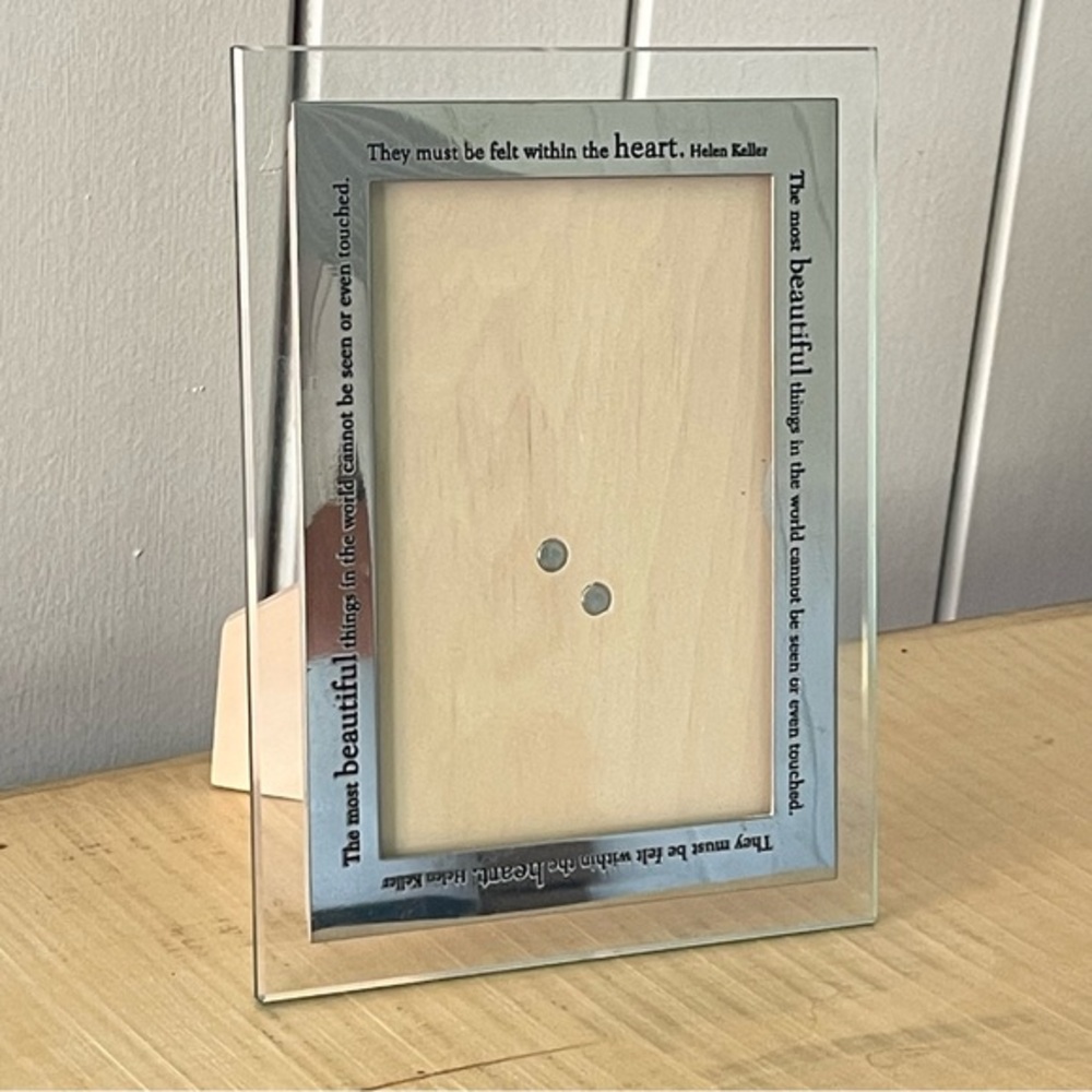 $10 SALE Helen Keller Quote Inspirational Glass Metal Photo Frame Home Accent